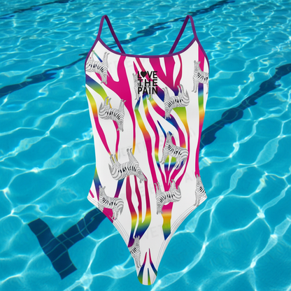 One Piece Thin Shoulder Straps Swimsuit for Women Fitness Race Swimwear Monokini Bathing Suit Comfortable Beachwear