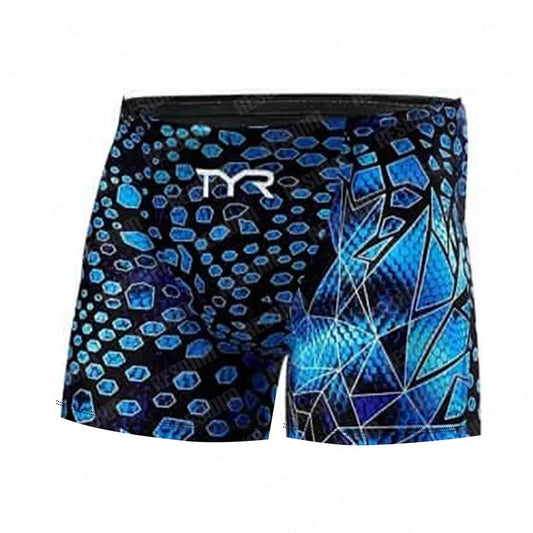 Men's Swim Jammer Athletic Training Swimsuit Shorts Swimming Trunks Jammer Swimwear Beach Tights Shorts Quick Dry Surf Pants