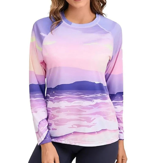 Women Long Sleeve Rashguard Swim Shirts Womens Swimwear Surf Rushguard Top Quality UV-Protection Rush Guard Tops