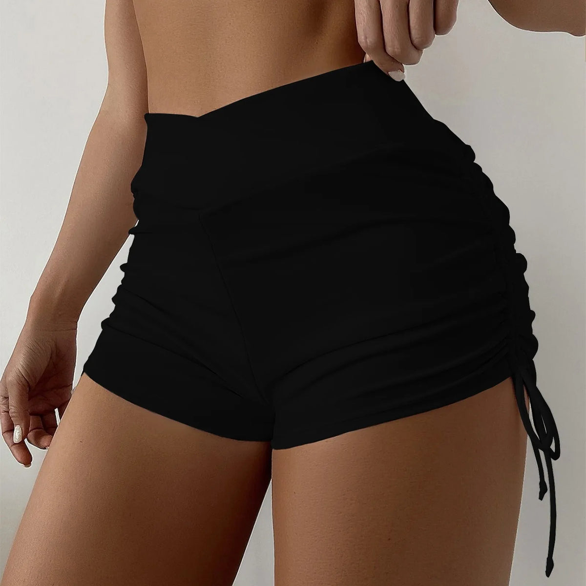 Short Pants Women'S Bikini Swimsuit Bottom Swimwear Adjustable Side Tie Swimming Trunks Solid Female Shorts Middle Waist Summer