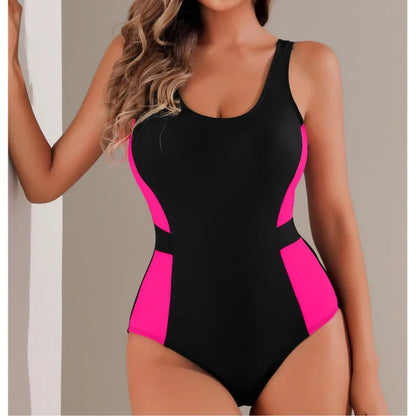 Patchwork Swimsuits Closed Women's One-Piece Swimwear Push Up Swim Wear Bodysuit Bathing Suits Beachwear Pool Bather