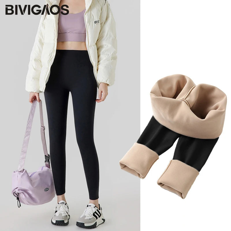 Autumn High Waist Seamless Rabbit Fleece Shark Leggings Women Winter Clothes Warm Leggings Slim Casual Leggings