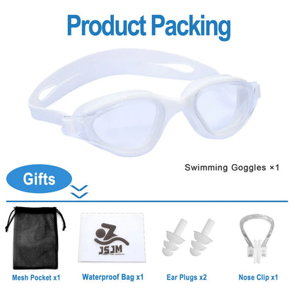 Unisex Adult Swimming Goggles – Anti-Fog Swim Glasses for Men & Women – Adjustable Silicone Waterproof Professional Swim Eyewear