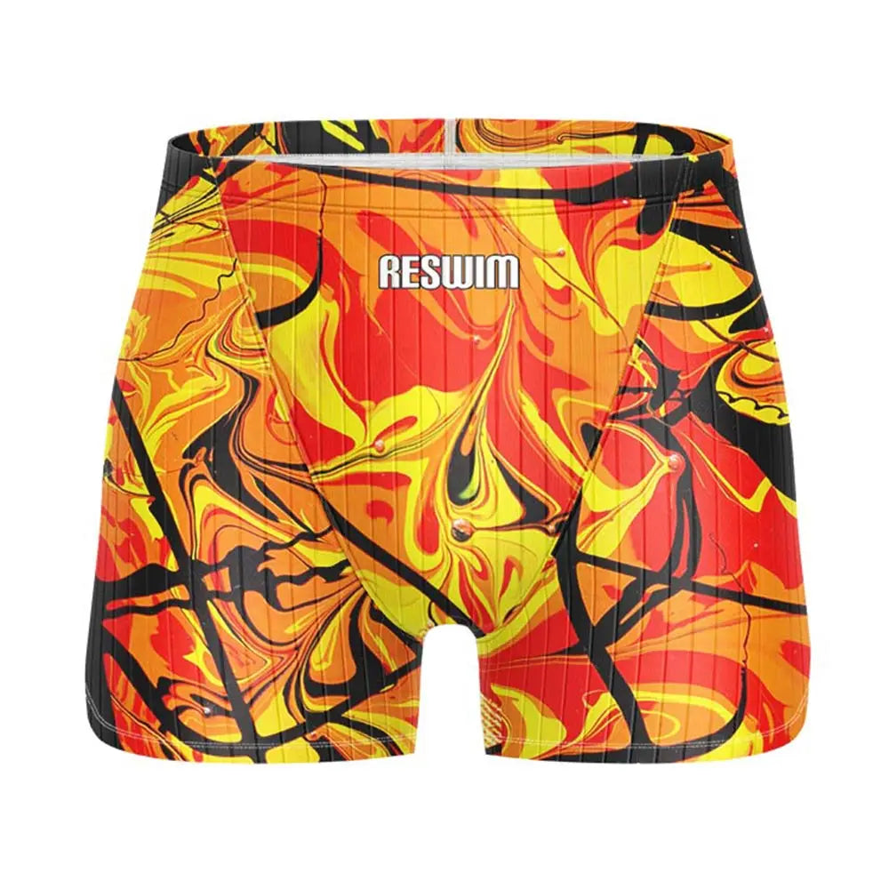 Men's Jammer Swimsuit Athletic Training Swim Trunks Bathing Suit Durable Training Swimming Surfing Diving Shorts Summer Swimwear
