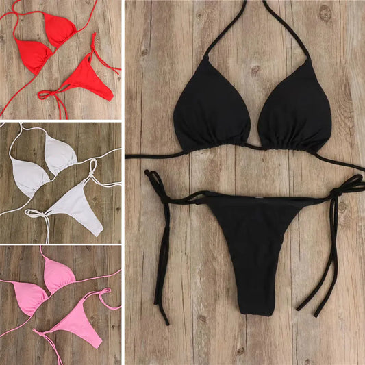 Summer Swimsuit Women Bikini Set Push-up Padded Bra Thong Two Pieces Swimwear Beachwear Bathing Suit female swimsuits