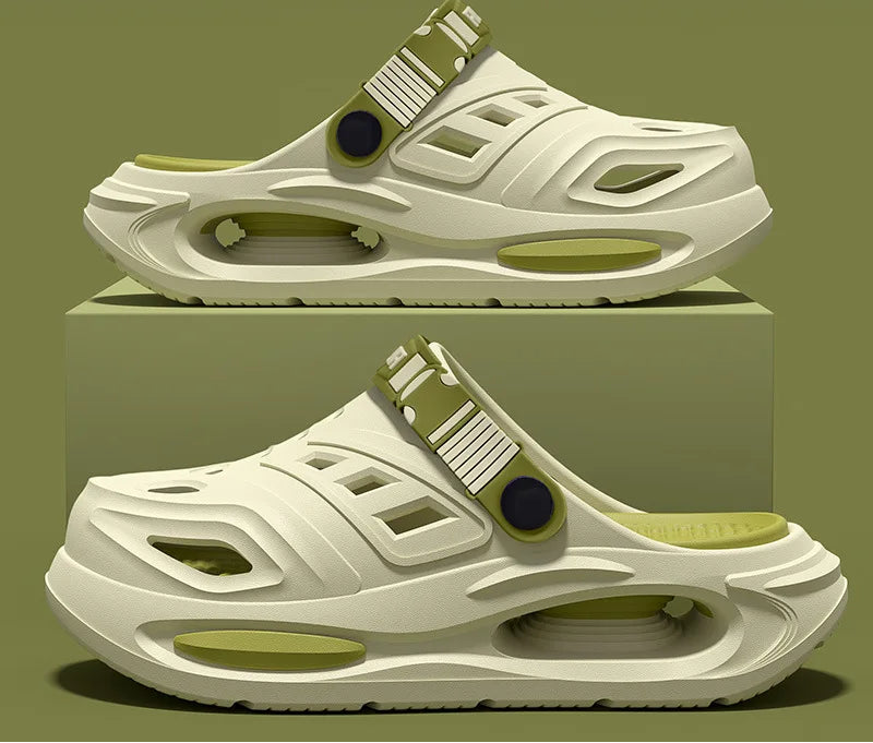 Men's and Women's Cave Shoes Fashion Breathable Sandals with Removable Insoles Non-slip Cushioned Thickened Soft Slippers