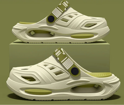 Men's and Women's Cave Shoes Fashion Breathable Sandals with Removable Insoles Non-slip Cushioned Thickened Soft Slippers