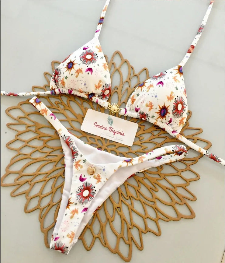 Swimwear Women Leopard Printed Bikini Set Striped Beachwear Summer Swimsuit Two-pieces Thong Bathing Suit Biquinis