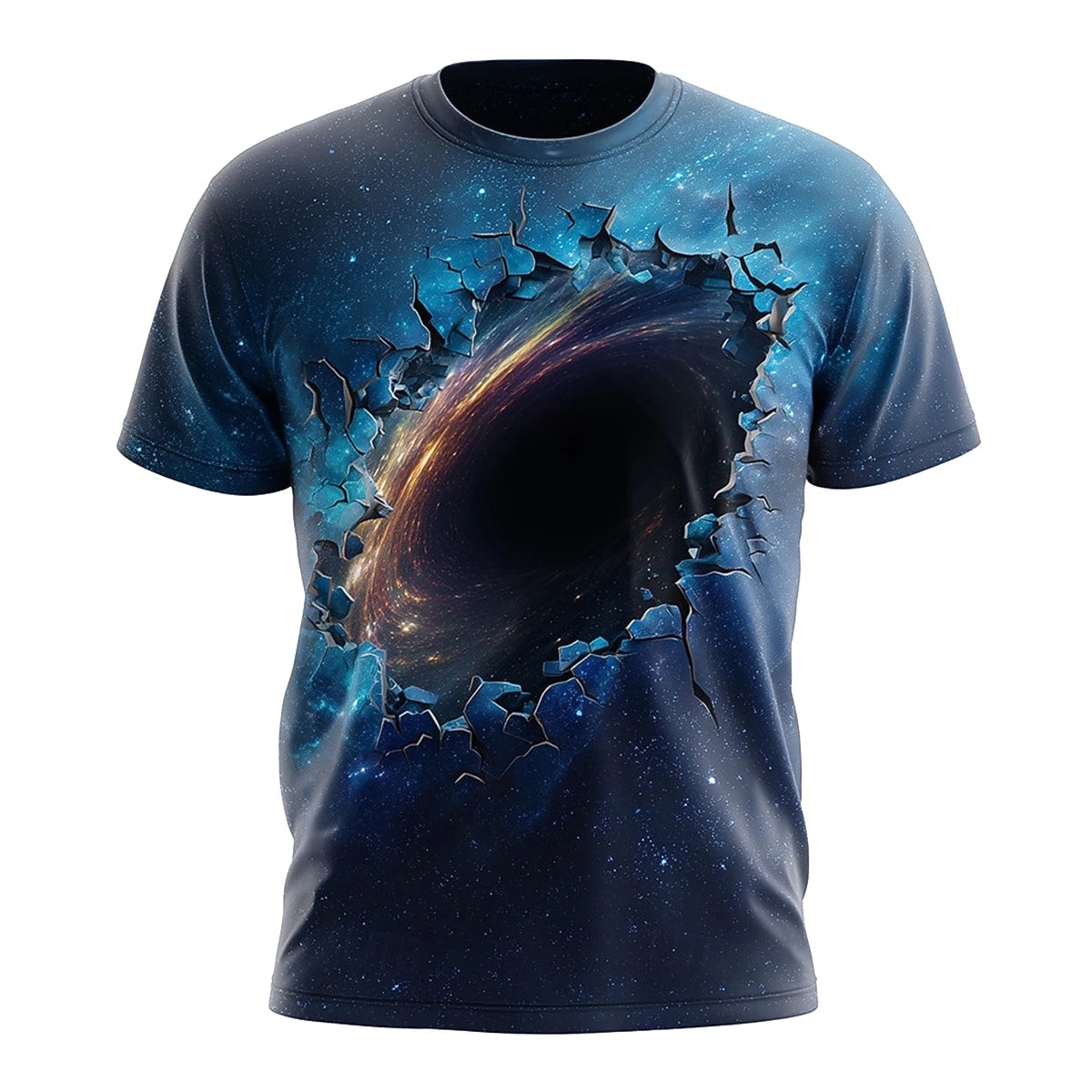 Men's Space Planet Galaxy T-shirt 3D Printed Fashion Summer Casual Short Sleeve Loose Personalized Top