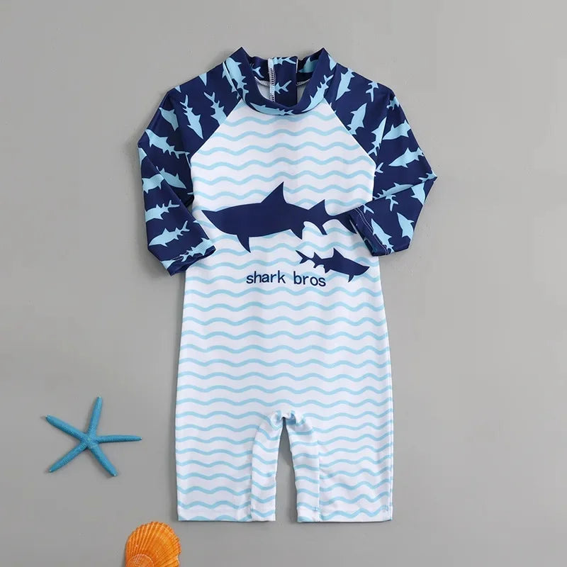 Children's One-Piece Swimsuit Quick-Drying Beachwear for Boys And Girls Baby Swimwear Sun Protection Hot Spring Swimming Costume