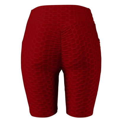 Women's Capris Yoga Fitness Peaches Buttocks Bubble Sports Leggings With Pockets Pants for Women Women’s Yoga Pants