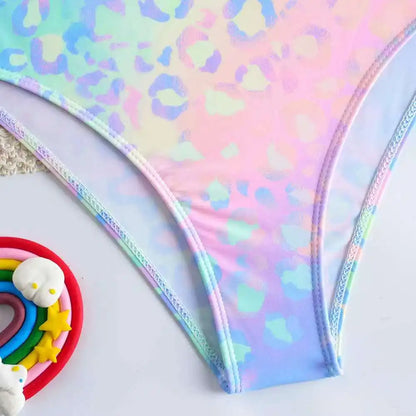 Girl Tie Dye Print One Piece Swimsuit for Kids Children's Swimwear 8-16 Years Beach Wear Cut Out Bathing Suit Teenagers Holiday