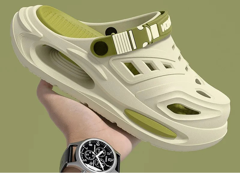 Men's and Women's Cave Shoes Fashion Breathable Sandals with Removable Insoles Non-slip Cushioned Thickened Soft Slippers