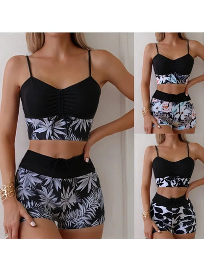 2 Piece Swimsuit Women Summer Bathing Suit Bikini Set Sleeveless Swimwear Women Beach Swimming Suit For Female