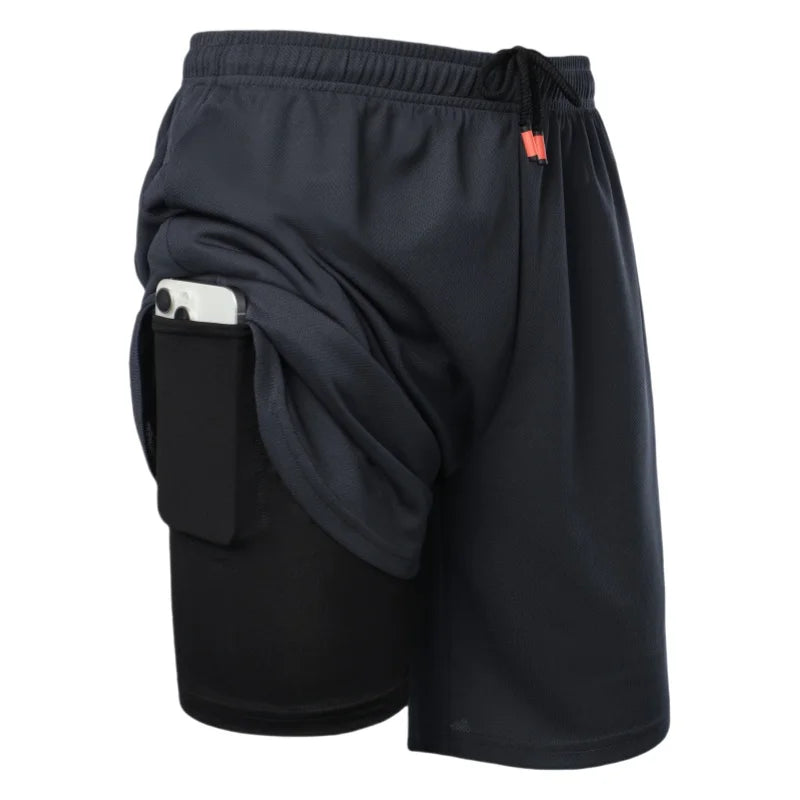Running Shorts Men 2 in 1 Sports Jogging Fitness Shorts Training Quick Dry Mens Gym Men Shorts Sport gym Short Pants