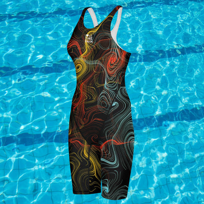 Competition Training Back Tech Suit Swimsuit Neck To Knee Women's Open Back Comfort Straps Swimsuit One-piece Jumpsuit Swimsuit
