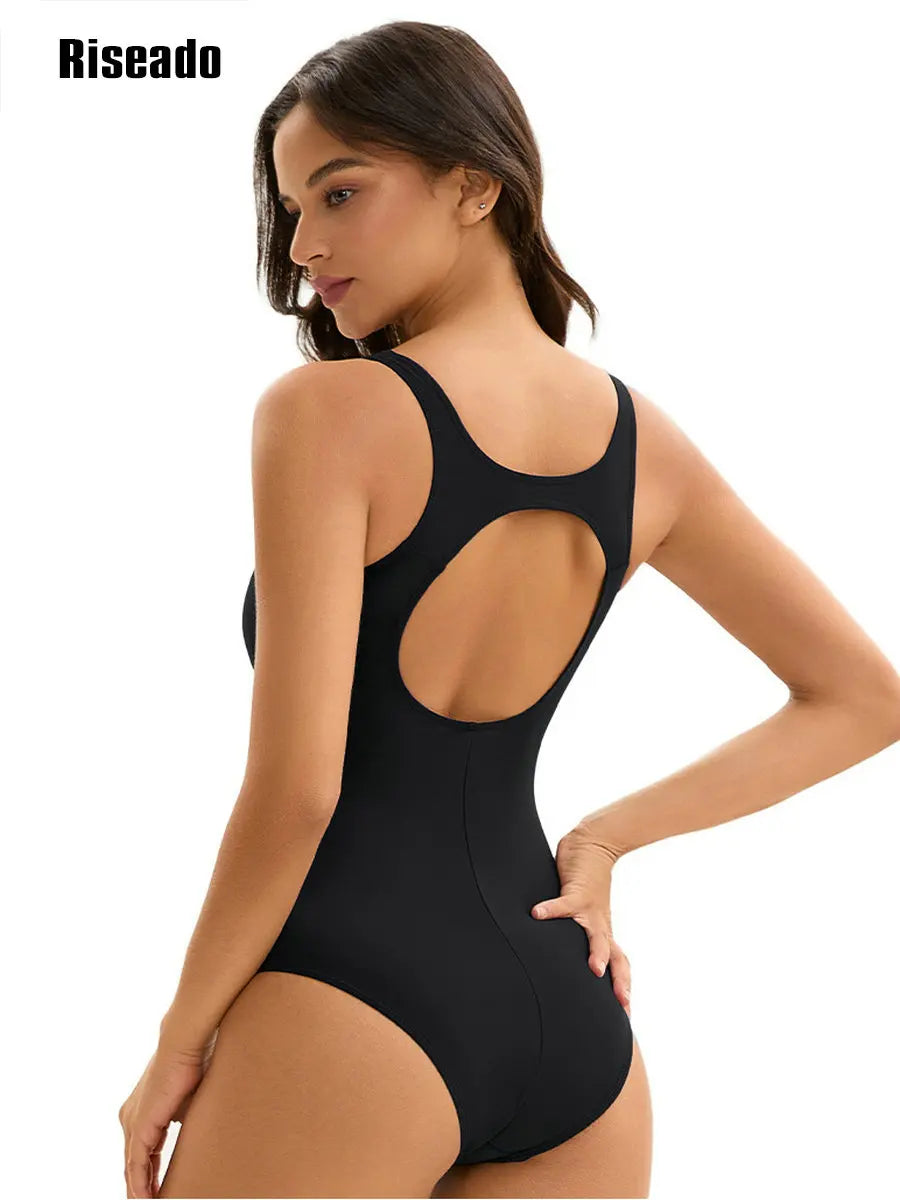 Women's One Piece Swimsuit V Neck Tummy Control Bathing Suit O Back  Ruched Swimwear Slimming Monokini