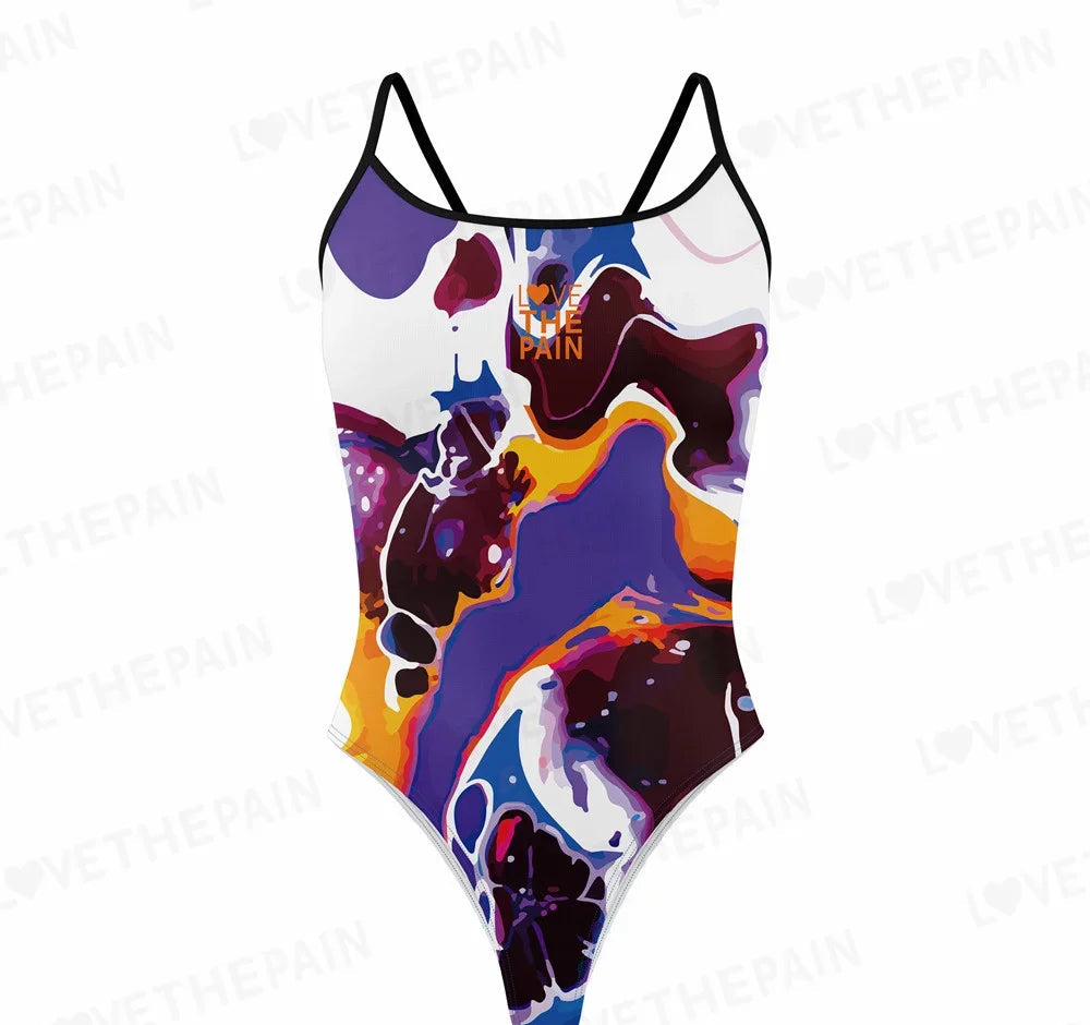 Love The Pain  Women's  One-piece Triangle Swimsuit Sports Function Training Swimsuit Competition