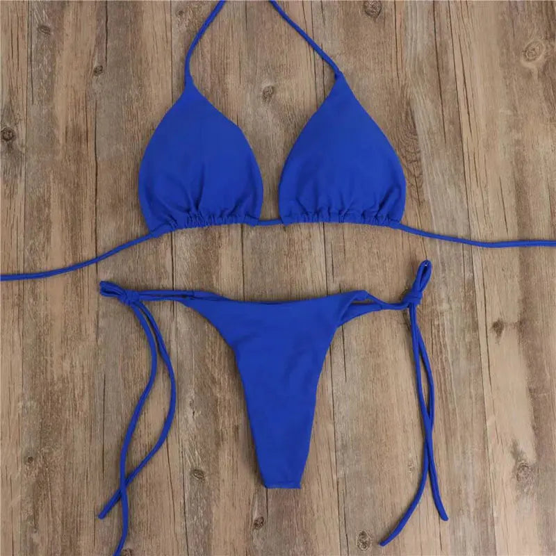 Summer Swimsuit Women Bikini Set Push-up Padded Bra Thong Two Pieces Swimwear Beachwear Bathing Suit female swimsuits