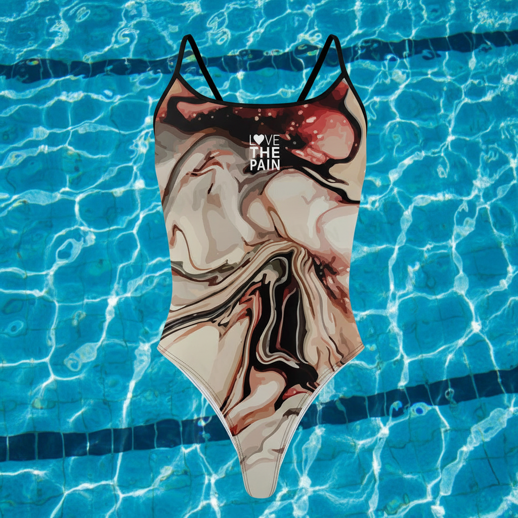 Summer Women Thin Shoulder Straps Monokini Print Swimsuit Women Swimwear Long-Duration Training Bathing Suit Bathers Pool Training Squad