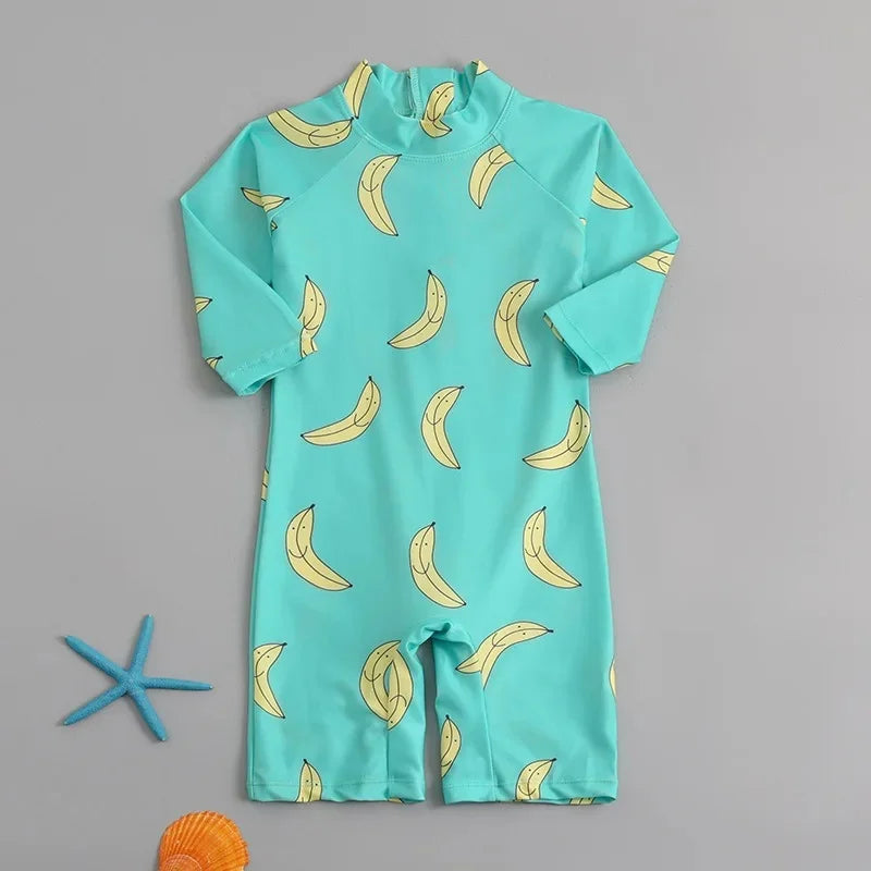 Children's One-Piece Swimsuit Quick-Drying Beachwear for Boys And Girls Baby Swimwear Sun Protection Hot Spring Swimming Costume