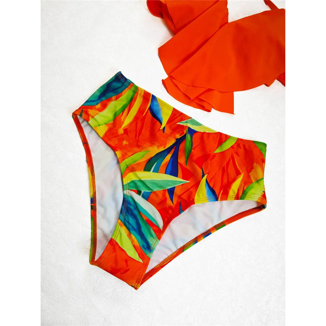 S - XL Printed Underwired Female Swimsuit High Waist Bikini Women Swimwear Two-pieces Bikini set Bather Bathing Suit Swim