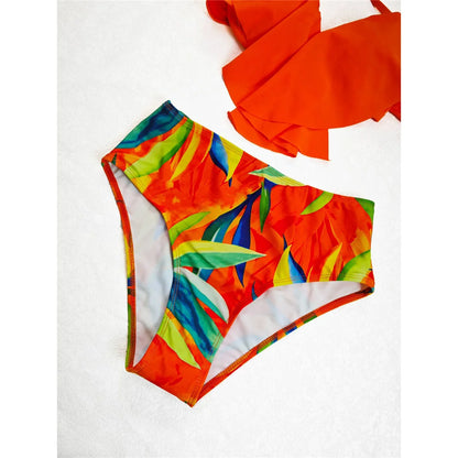 S - XL Printed Underwired Female Swimsuit High Waist Bikini Women Swimwear Two-pieces Bikini set Bather Bathing Suit Swim
