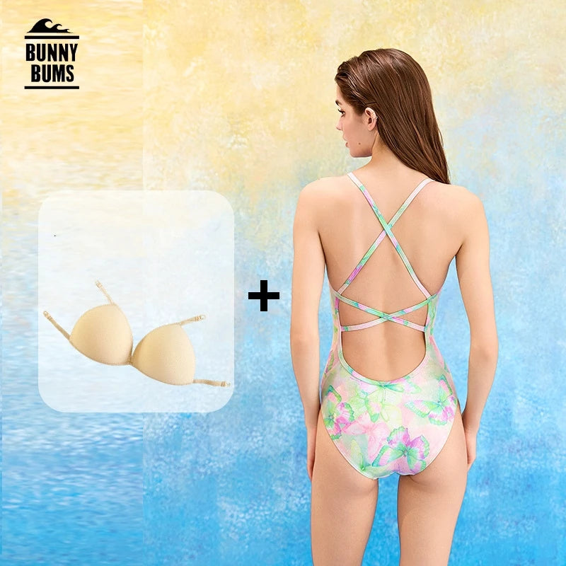 Women One Piece Quick-Dry Competitive Outdoor Water Sports Beach Surfing Swimsuit Female Professional Athletic Bathing Swimwear