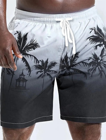 Men's Beach Shorts Fun 3D Striped Print Swim Trunks Fashion Summer Loose Casual Pants Boy Girl Unisex Gym Board Shorts