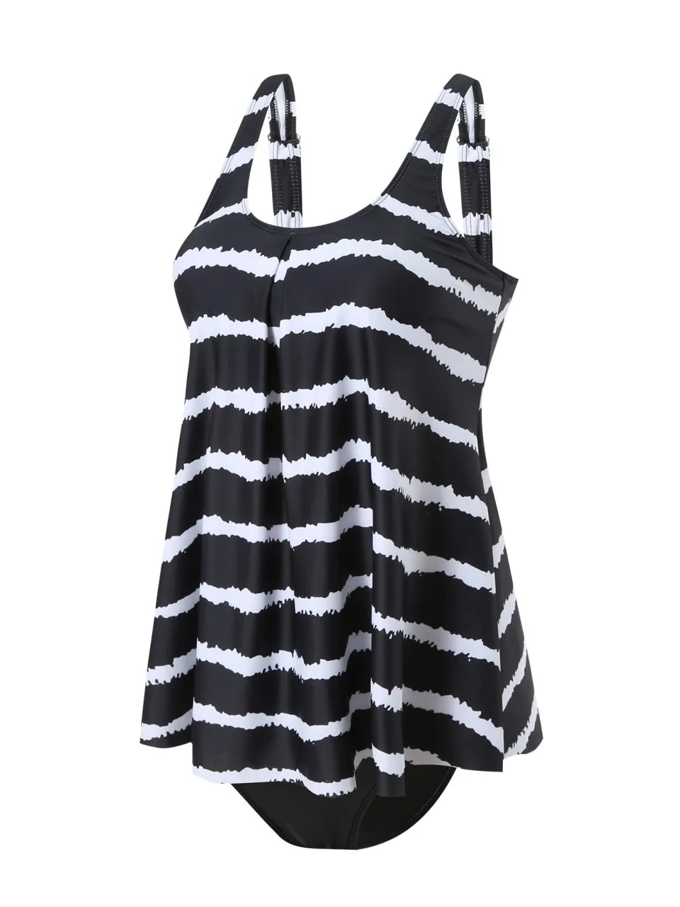Striped Printed Tankini Strappy Swimsuit Women Two Pieces Beach Skirt Swimwear Female Bathers Bathing Swim Suit Beachwear