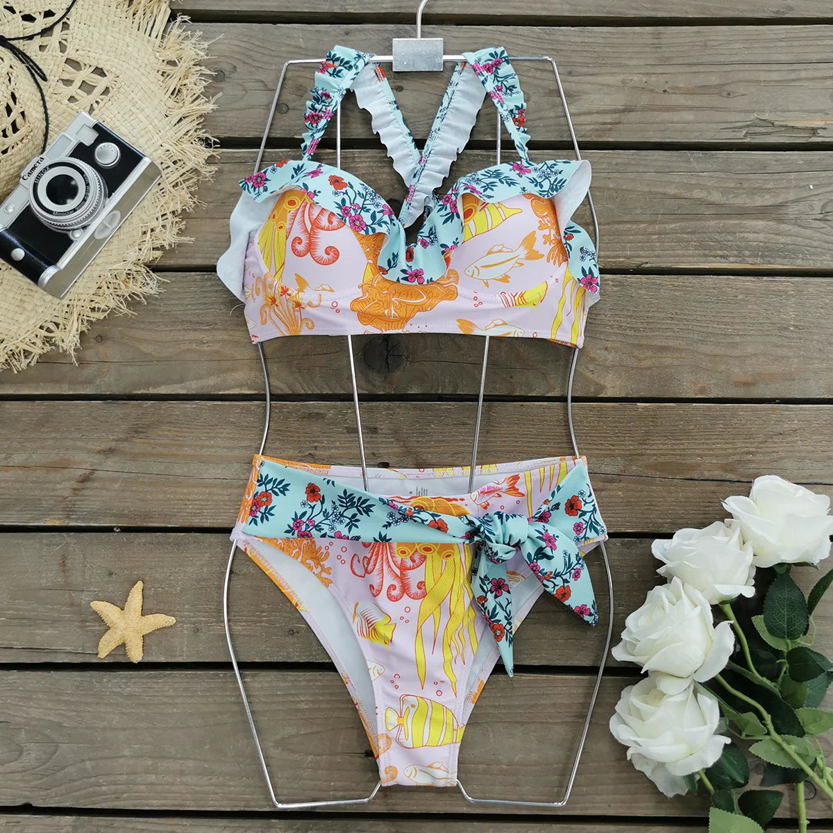 Brazilian Bikini Set Women Print Biquini Female Cut Bikinis Swimwear Push Up Swimsuit Bath Suit
