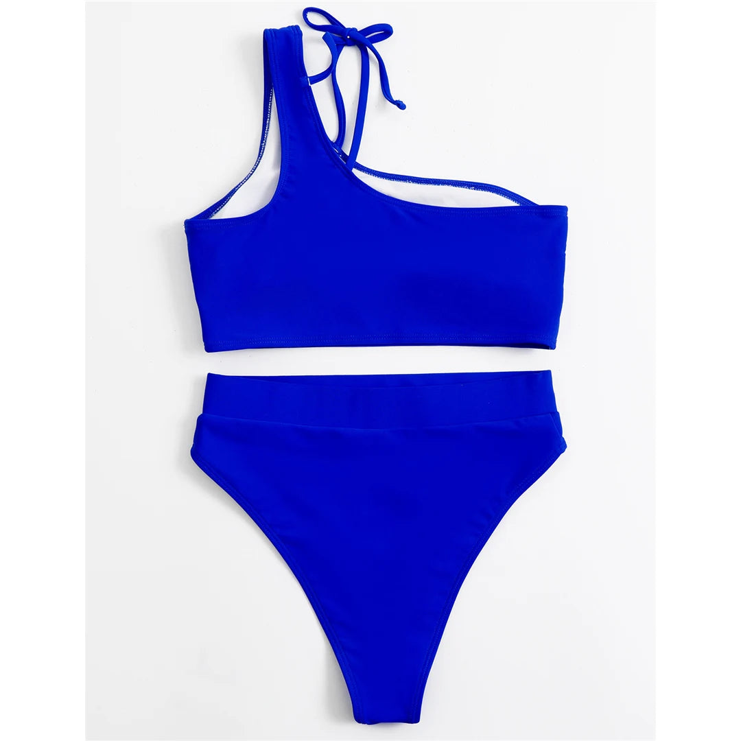 Tummy Cut out Female Swimsuit High Waist Bikini Women Swimwear Two-pieces Bikini set Bather Bathing Suit Swim Lady