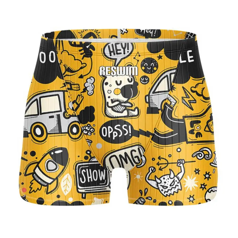 Funny Swimming Trunks Swim Jammer Swimsuit Shorts Summer Men's Athletic Training Swimwear Boys Surfing Pants Beach Tights Shorts