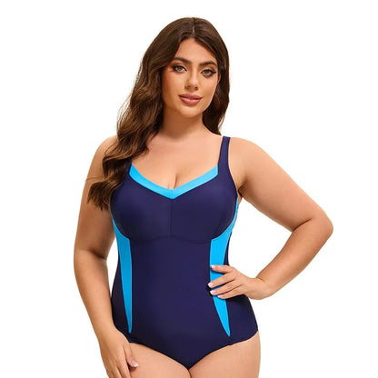 Plus Size Swimsuit Women's One Piece Swimsuit Block Color One Piece Bathing Suit Beach Outfit Sport Swim Suits