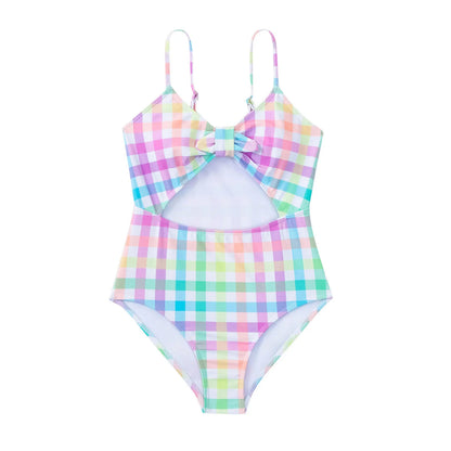 Daisy Swimsuit Summer Swimsuit Bikini Girls' Swimwear Children's Plaid Bikini Girls Bikini Shorts Set