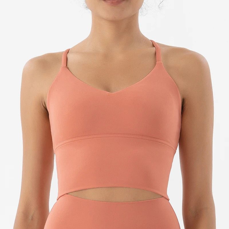 SOISOU Women's Longline Sports Bra with Removable Pads