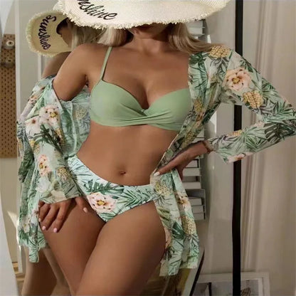 Bikini Set Beach Smock Cardigan Smock Woman Swimwear Bathrobe Bikini Beach Style Sun Protection Shirt Shawl