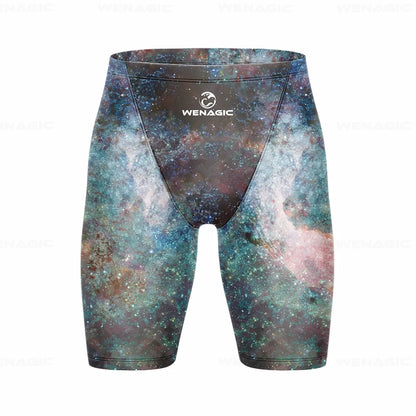 Men's Swimming Jammer Swimwear Endurance Athletic Training Swimsuit Summer Beach Swimming Trunks Diving Surf Tight Shorts