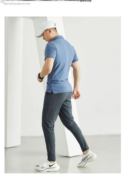 Breathable Men's Gym Pants - Athletic Ice Training Sweatpants for Summer Sports & Fitness - Outdoor Leggings, Tactile &Cooling