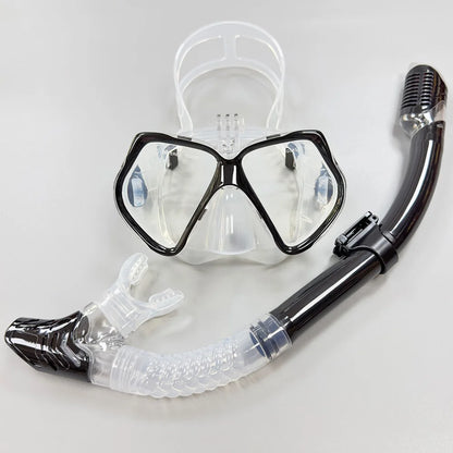 Snorkel Set Diving Mask For GoPro Underwater Sports Camera Anti-Fog Professional Swimming Goggles Dry Snorkeling Tube For Adults