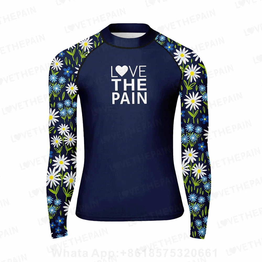 Summer Men's Swimwear Long Sleeve Rash Guards Swim T-Shirts Uv Sun Protetion Swimsuit Beach Skin Suit Water Surf Deck Suit