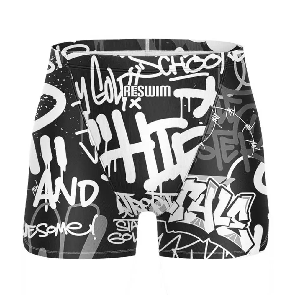 Swim Boxers Summer Men's Swimm Shorts Jammer Swimsuit Short Chlorine Resistant Swimwear Swimming Trunks Beach Tights Gym Surfing Pants