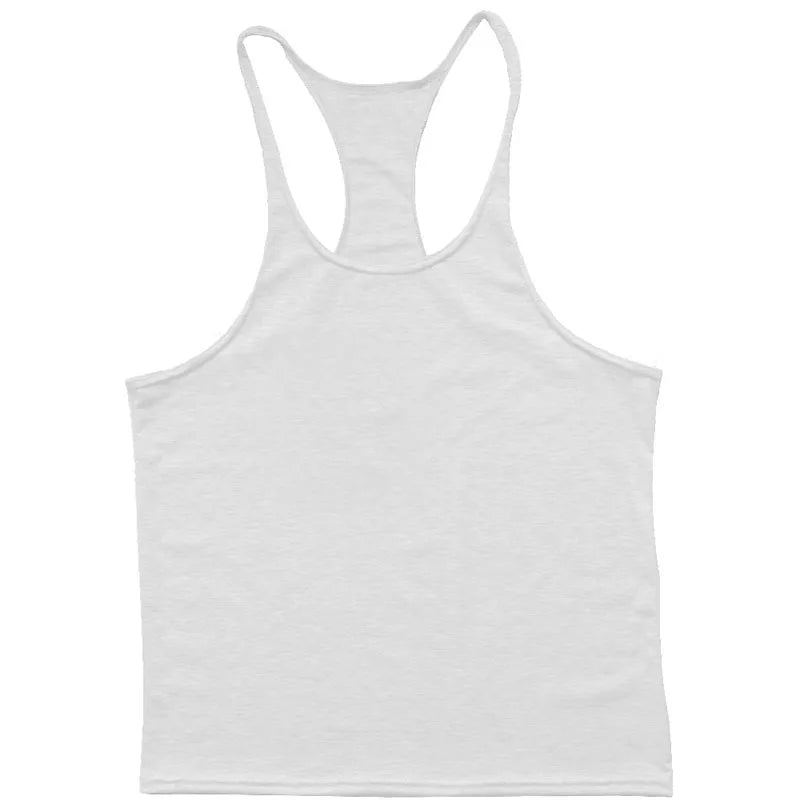 European American Summer Casual Exercise Workout Training Vest Men's Solid Color plus Size I-Shaped Vest