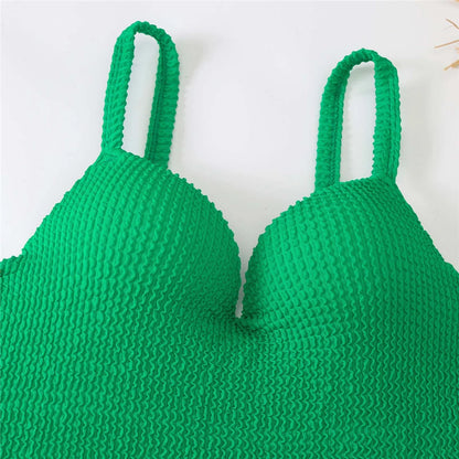 S - XL Ribbed Push Up Swimsuit Female Swimwear Women One Piece With Bra Cup Bather Bathing Suit Swim