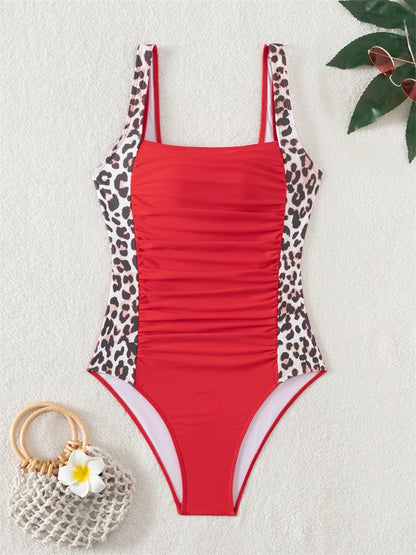 One Piece Swimsuit Women Solid V Neck Sling Bodysuit Monokini Swimwear Summer Backless Beach Bathing Suit Female