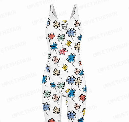 Girls Love The Pain Interesting Print Swimwear Competitive Swimming One Piece Swimsuit Knee Length Bathing Suit Beach Wear