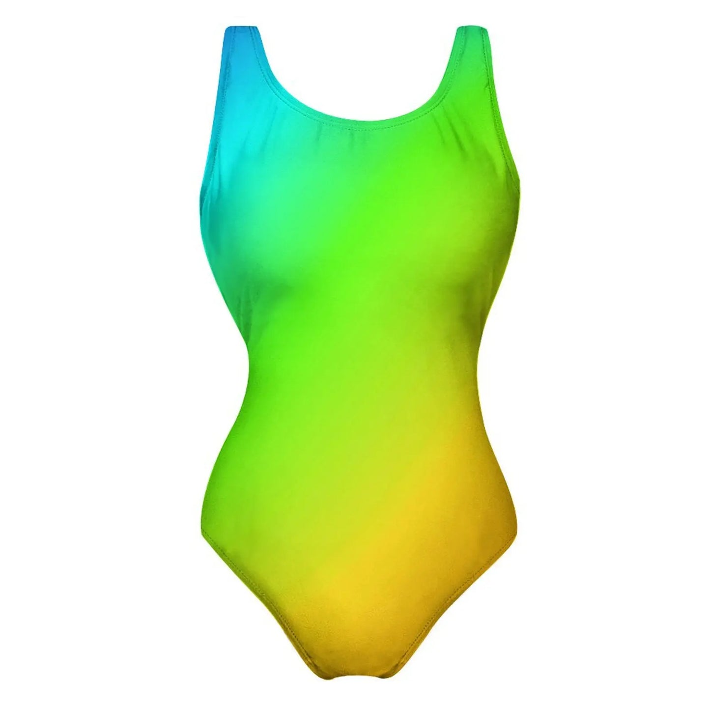 Bright Rainbow Swimsuit Abstract Art Push Up Swimwear One-Piece Vacation Bath Bathing Suit Bodysuit Design Beachwear Large Size
