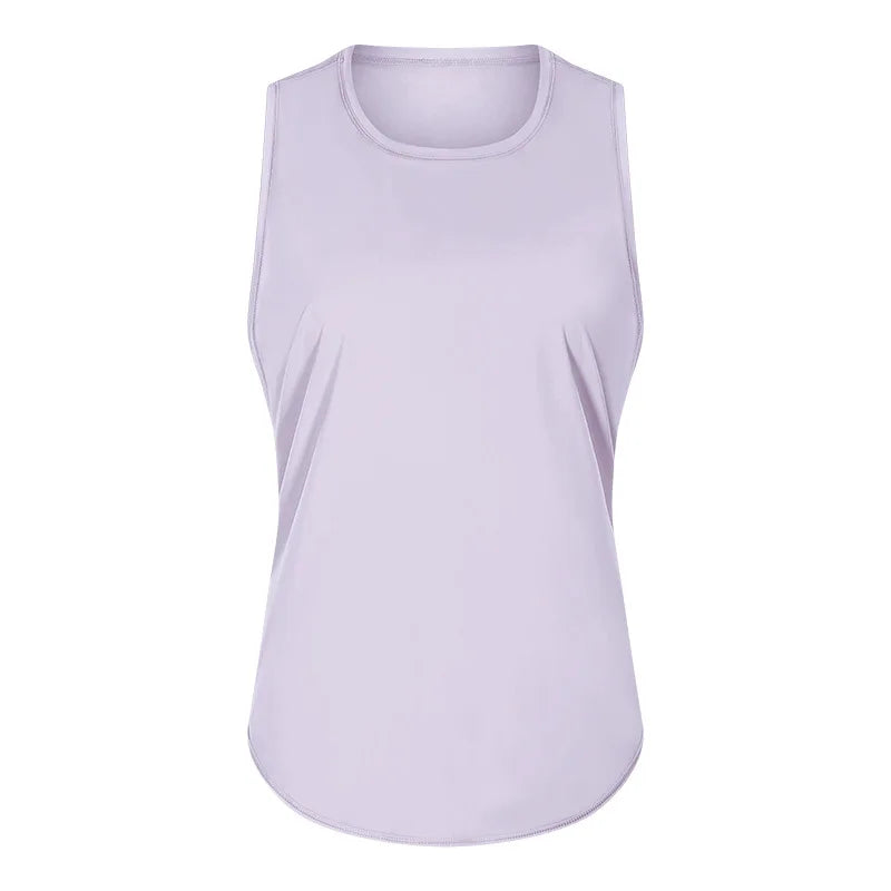 Women Summer  Open-Back Yoga Vest for  Loose-Fit and Moisture-Wicking Sleeveless   Running Fitness Shirt