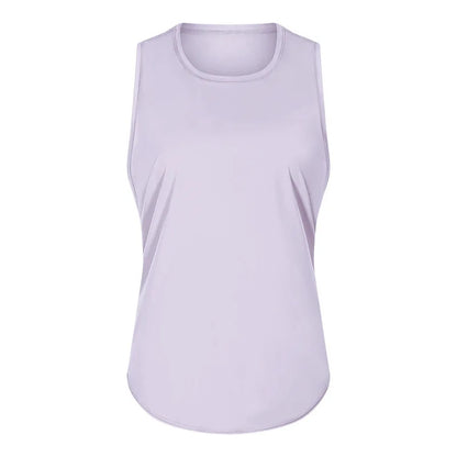 Women Summer  Open-Back Yoga Vest for  Loose-Fit and Moisture-Wicking Sleeveless   Running Fitness Shirt