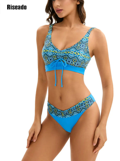Women's Cheeky Bikini Set 2 Piece  High Cut Swimsuits Lace Up Bathing Suits Bathers